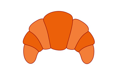 Fun croissant, French pastry vector illustration. Ideal for food, bakery, breakfast, cafe, and culinary-themed design projects. High-res PNG on transparent background