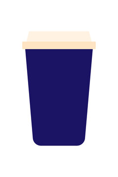 Vector illustration of a dark navy takeaway coffee travel cup. Perfect for caf&eacute; branding, beverage designs, menu, breakfast themes or lifestyle and food-related creative project. High-res PNG