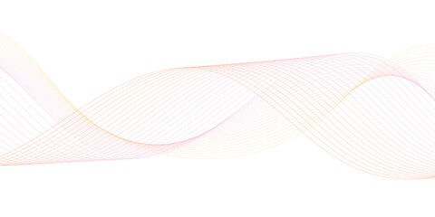 Abstract wave element for design. Digital frequency track equalizer. Stylized line art background. Vector illustration. Wave with lines created using blend tool. Curved wavy line, smooth stripe.