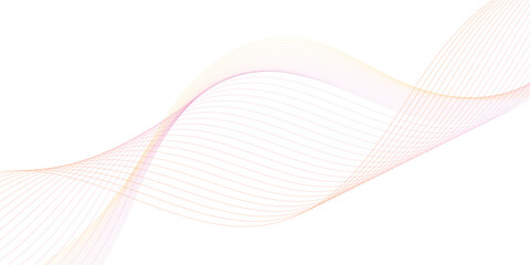 Abstract wave element for design. Digital frequency track equalizer. Stylized line art background. Vector illustration. Wave with lines created using blend tool. Curved wavy line, smooth stripe.