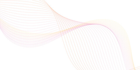 Abstract wave element for design. Digital frequency track equalizer. Stylized line art background. Vector illustration. Wave with lines created using blend tool. Curved wavy line, smooth stripe.