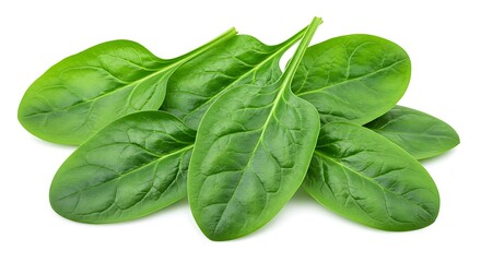 Fototapeta premium Fresh Spinach Leaves Isolated on White