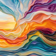 Colorful Wave Abstract Painting