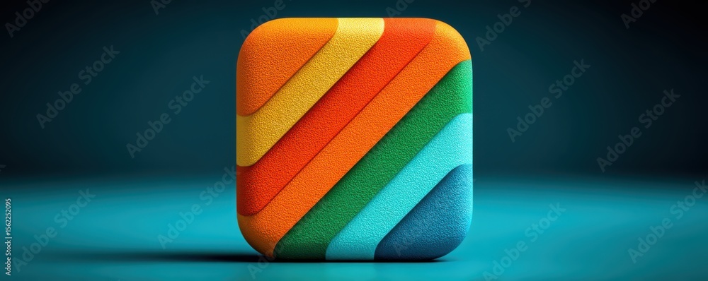 Poster textured colorful design with overlapping bright stripes in modern shape