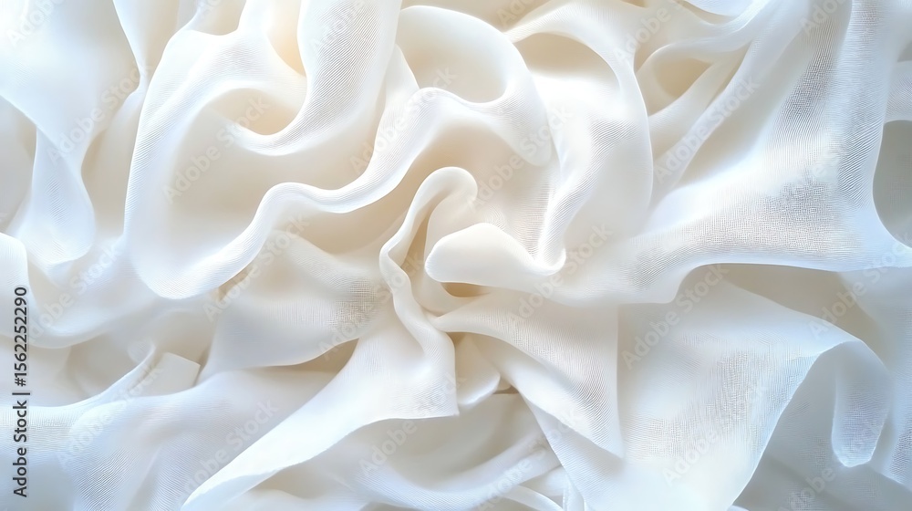 Poster soft and flowing white fabric texture creates an elegant and ethereal abstract background with grace