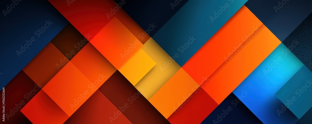 Poster abstract geometric background with vibrant colorful shapes of overlapping rectangles