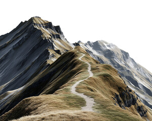 Winding path on mountain ridge