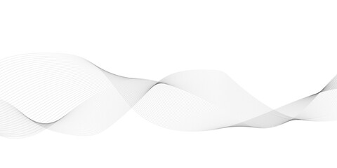 Seamless wavy curve lines on transparent background. Flowing wave future technology concept. Business, voice, sound, music, poster, banner background.