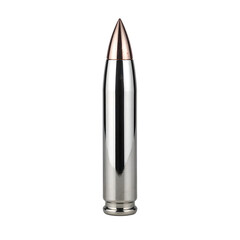 Shiny silver armor piercing round on display Perfect for military concept designs and weapon enthusiasts