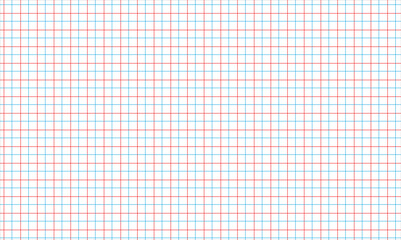 Graph Paper Vector Template with Red and Blue Grid Lines – Technical Background Design on White Canvas