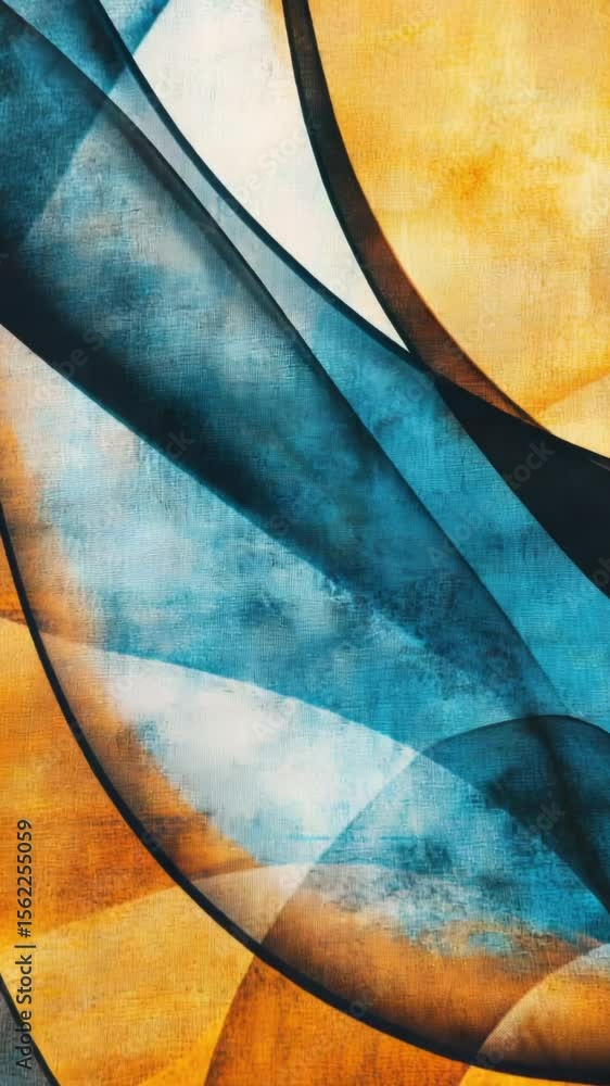 Poster abstract design on a wall with swirling patterns