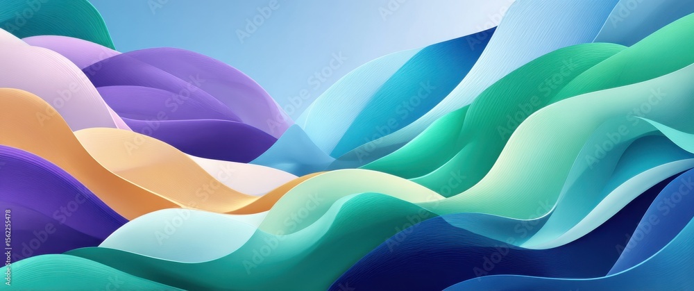 Poster colorful abstract background showcasing smooth wavy patterns in vibrant tones