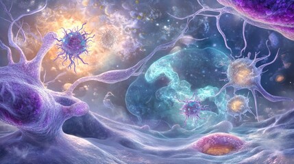 Obraz premium Cells in a cosmic environment