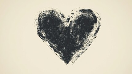 Hand-drawn heart isolated on white background, artistic and sketch-style love symbol perfect for personal designs, greeting cards, and branding.