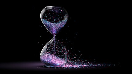 Hourglass with flowing sand