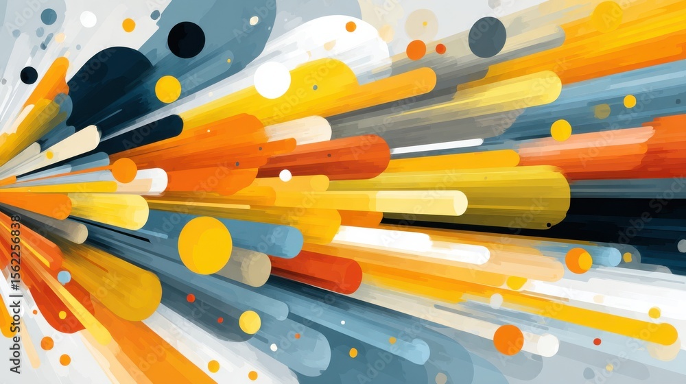 Poster abstract vector artwork showcasing dynamic and colorful linear explosion geometry