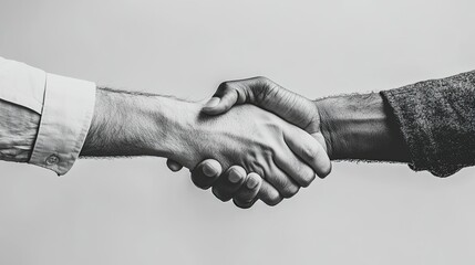 Handshakes on a white background, symbolizing agreements, partnerships, and business deals.