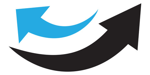 Collection curved arrow pointer icon. Curved arrow sign. Flat style arrow icon use for app, website, logo, ui, design. Arrow indicate direction symbol. Vector illustrator.