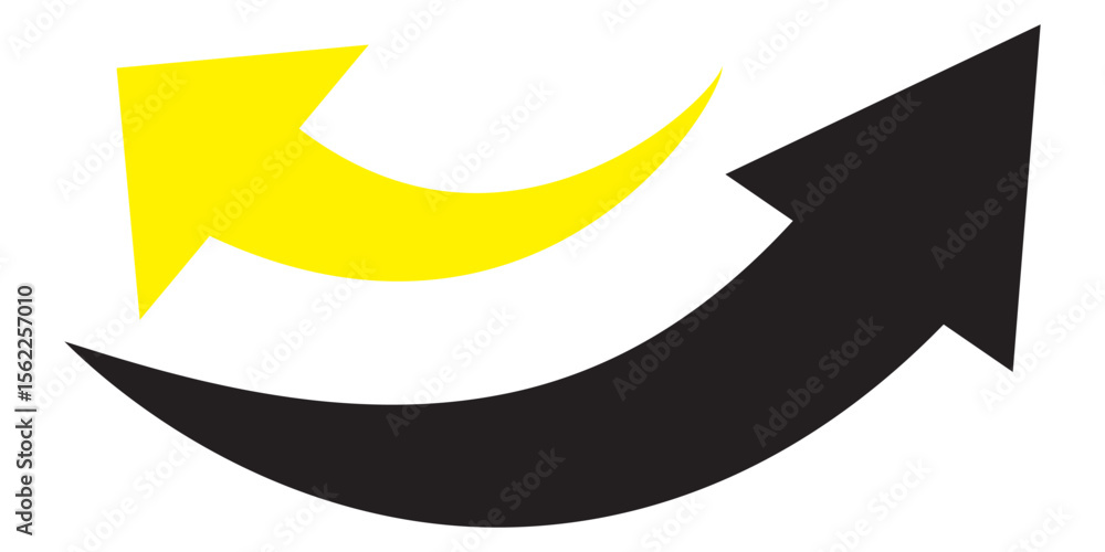Poster simple black curved arrow for directional use. black curved arrow in flat style. black curved arrow 