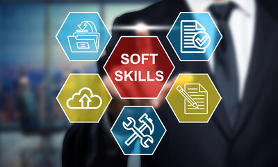 Soft Skills for Business Success: Conceptual Illustration of Essential Skills for Career Growth and Professional Development