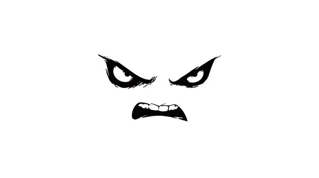 Ultra-clean vector illustration of an angry individual's icon capturing stress, anxiety, and burnout on a minimalistic white background with bold simplicity