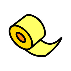 Kinesiology tape color icon. Joints and ligaments support. Elastic therapeutic tape. Body performance improvement. Isolated vector illustration.