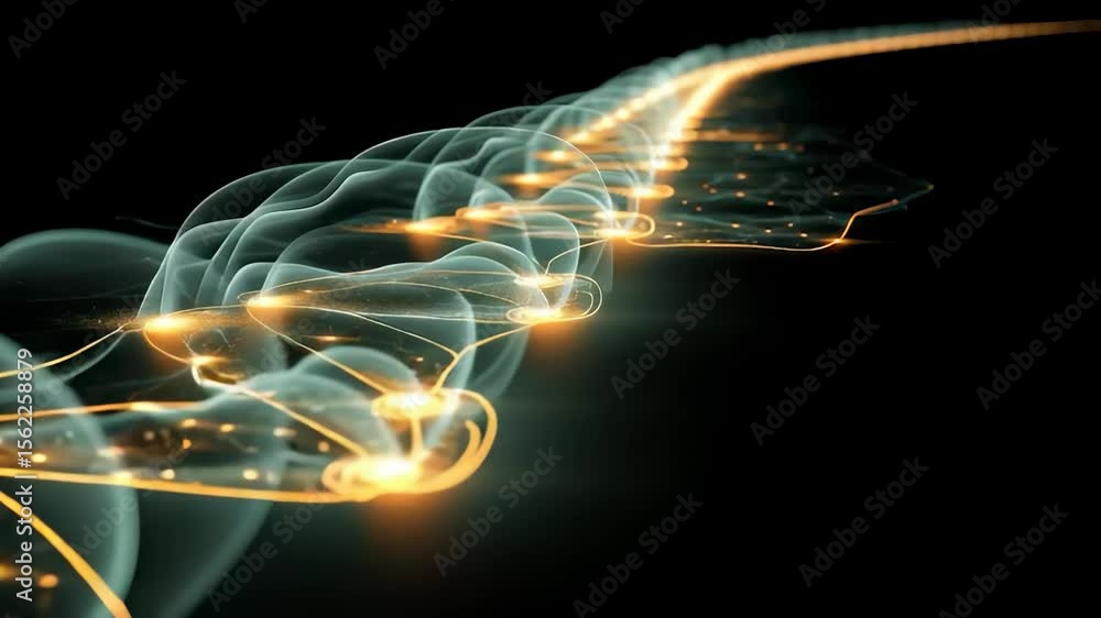 Poster illuminated paths of light weaving through darkness in a stunning visual display
