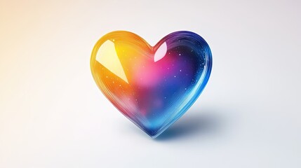 Gradient heart symbol on white background, stylish and colorful love icon perfect for branding, invitations, and contemporary digital artwork.