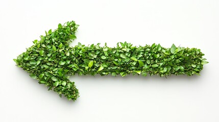 Green arrow isolated on white background, eco-friendly directional sign representing sustainability, progress, and environmental awareness.