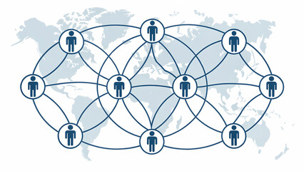 Global network connection social media networking concept teamwork collaboration communication...