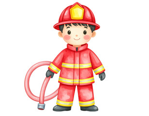 Daring firefighter battles intense blaze with highpressure water hose firefighter