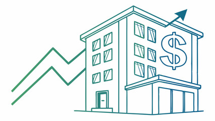 Investment growth in real estate market and financial building asset