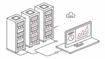 Data center server rack network monitoring cloud computing system view