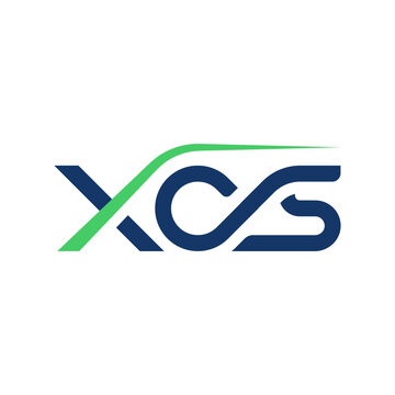 A sleek, modern logo featuring the letters "XCS" in dark blue, underscored by a dynamic green swoosh, suggesting speed and progress
