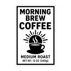 Coffee Label Design Black and White