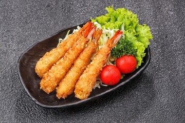 Ebi furai is a Japanese dish made from shrimp coated with pangko flour