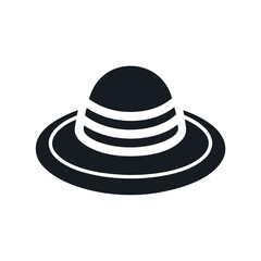 Beach sun hat vector silhouette illustration icon