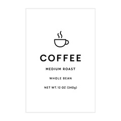 Coffee Label Design Black and White