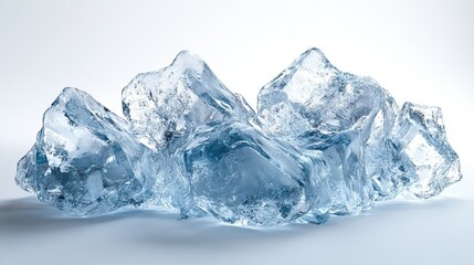 Ice floes on a white background, ideal for winter landscapes, Arctic scenes, and cold-weather imagery.