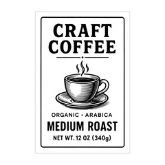 Coffee Label Design Black and White