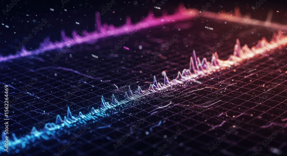 Poster dynamic visualization: capturing the intricate beauty of sound, this digital illustration showcases 