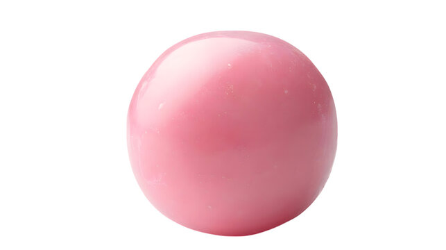 Shiny pink bubble sphere isolated on white background