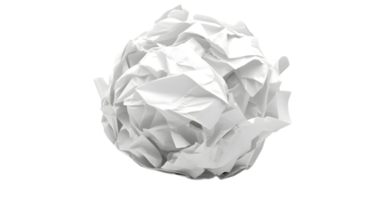 crumpled paper ball isloated on white background