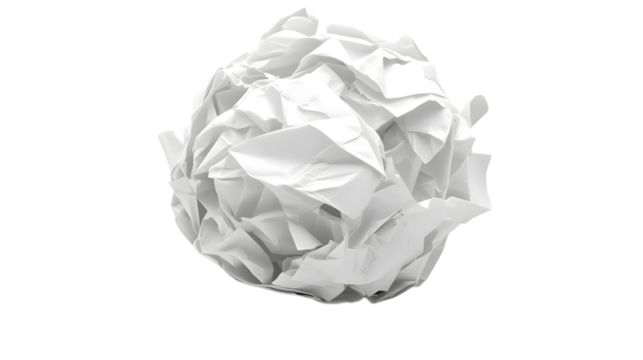 crumpled paper ball isloated on white background - Powered by Adobe