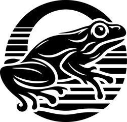 vector sketch illustration silhouette icon logo symbol mascot animal frog as a depiction of a company that can follow the times