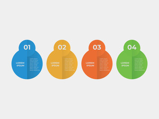 Chart infographic 3 point with round box and circle badge on center with horizontal direction for slide presentation