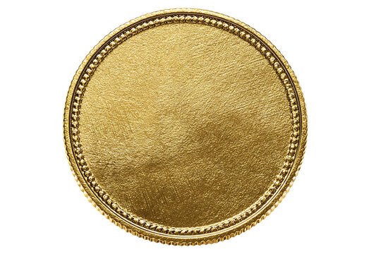 Blank gold coin, metallic texture, award, prize