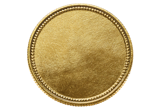 Blank gold coin, metallic texture, award, prize