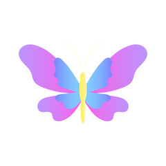 Colorful Gradient Butterfly Illustration on White Background