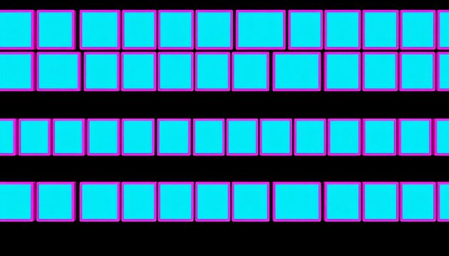 Seamless chain of blue squares in rectangles with pink borders, print, vibrant